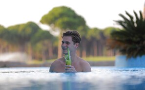 Indoor pool, seasonal outdoor pool, pool cabanas (surcharge)