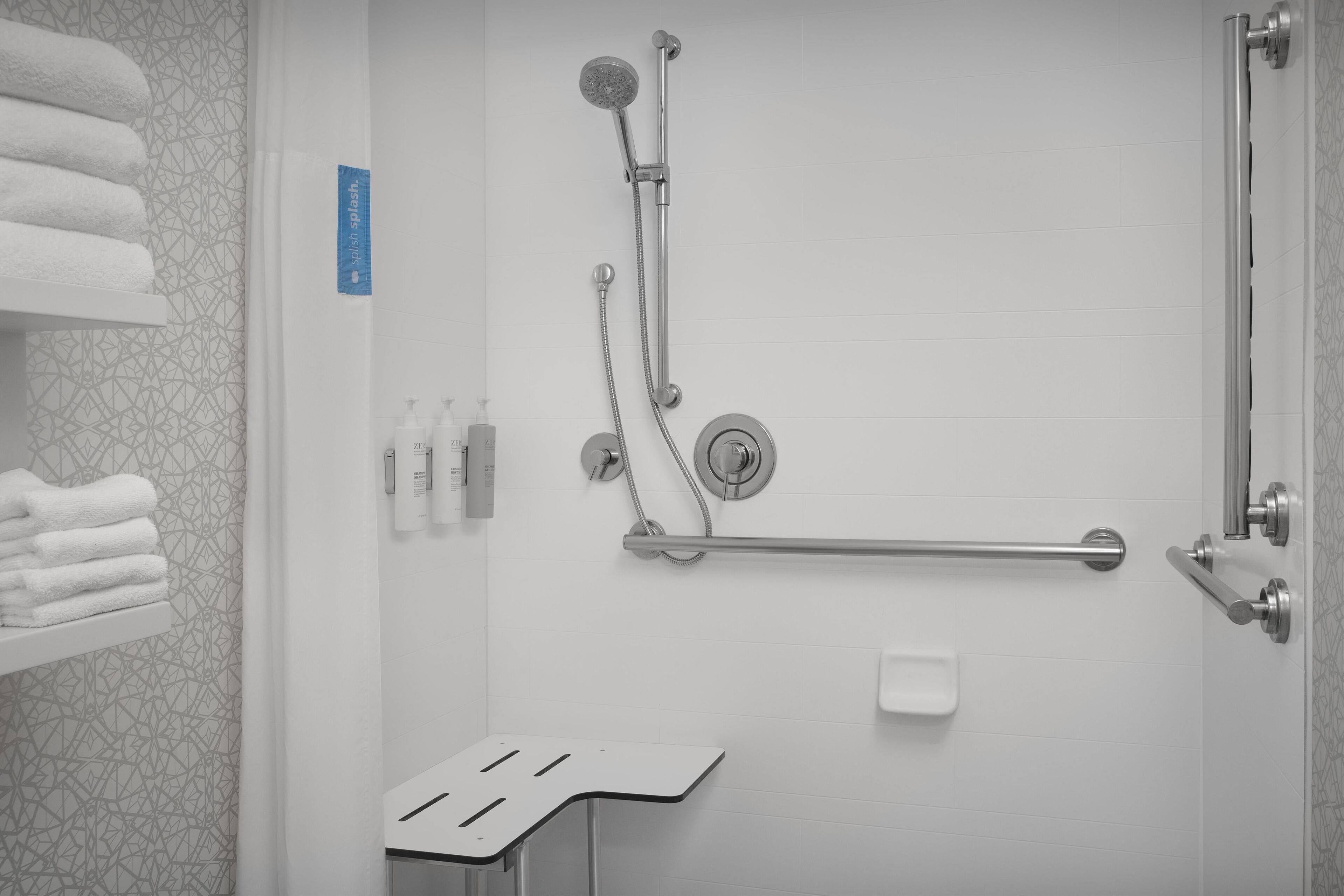 suite, 1 king bed, accessible, non smoking | bathroom shower