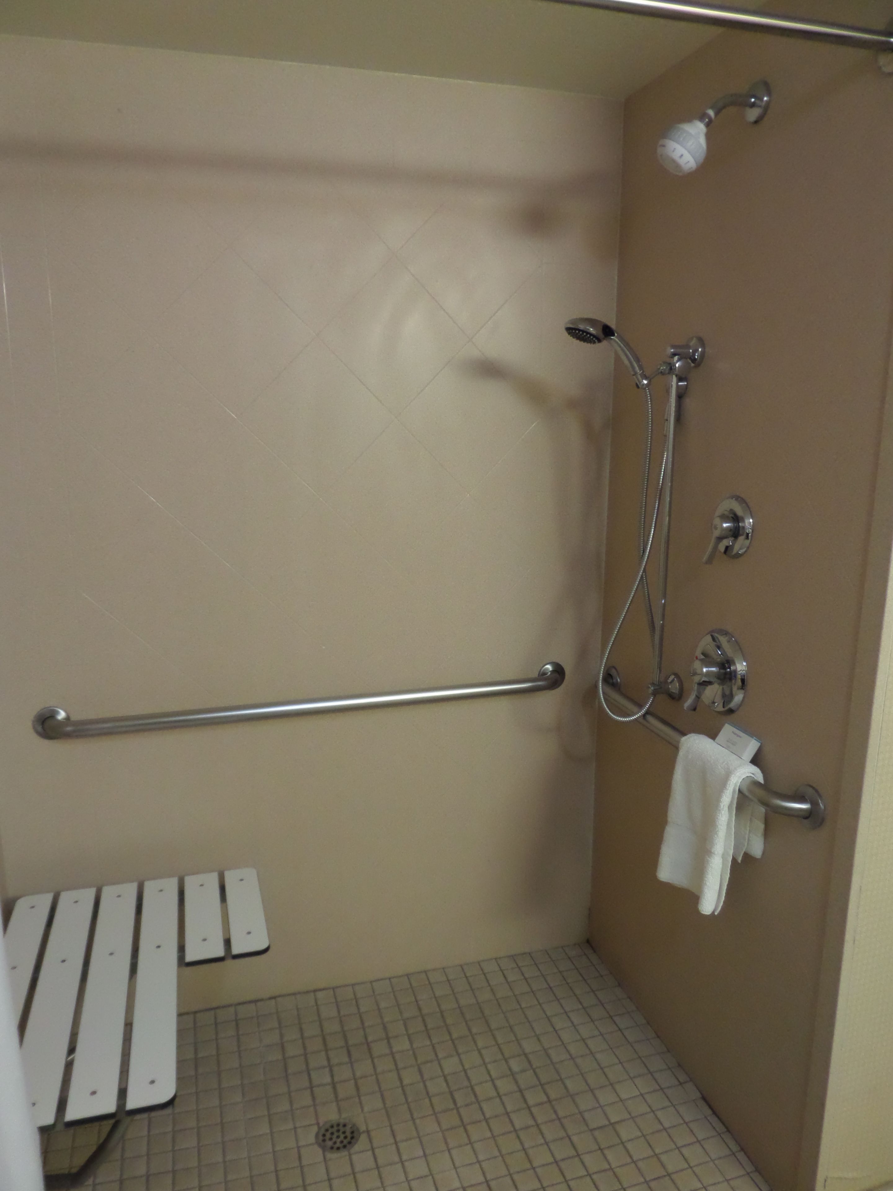studio, 1 king bed, accessible (roll-in shower) | bathroom shower