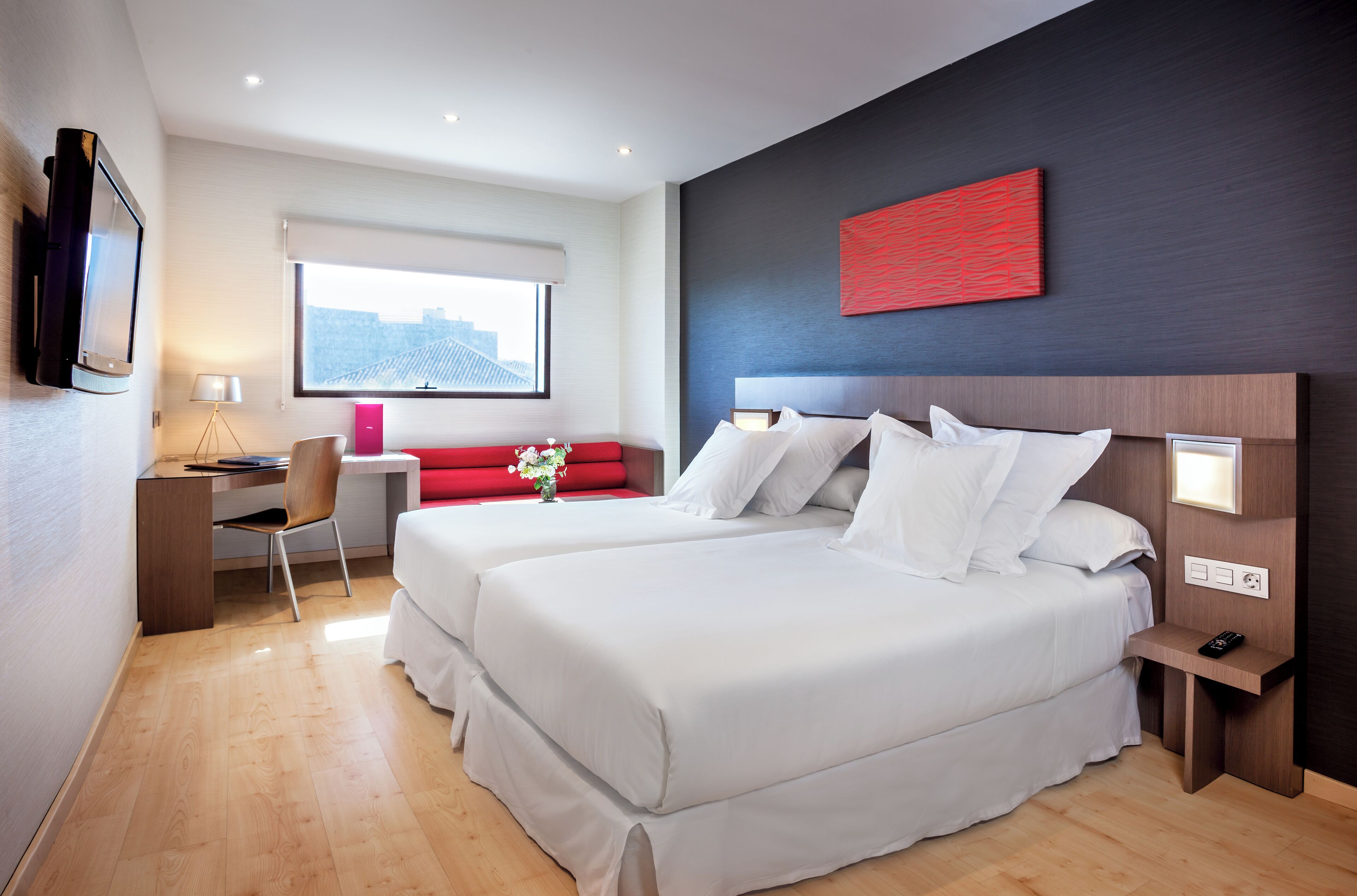 In-room safe, desk, laptop workspace, blackout curtains