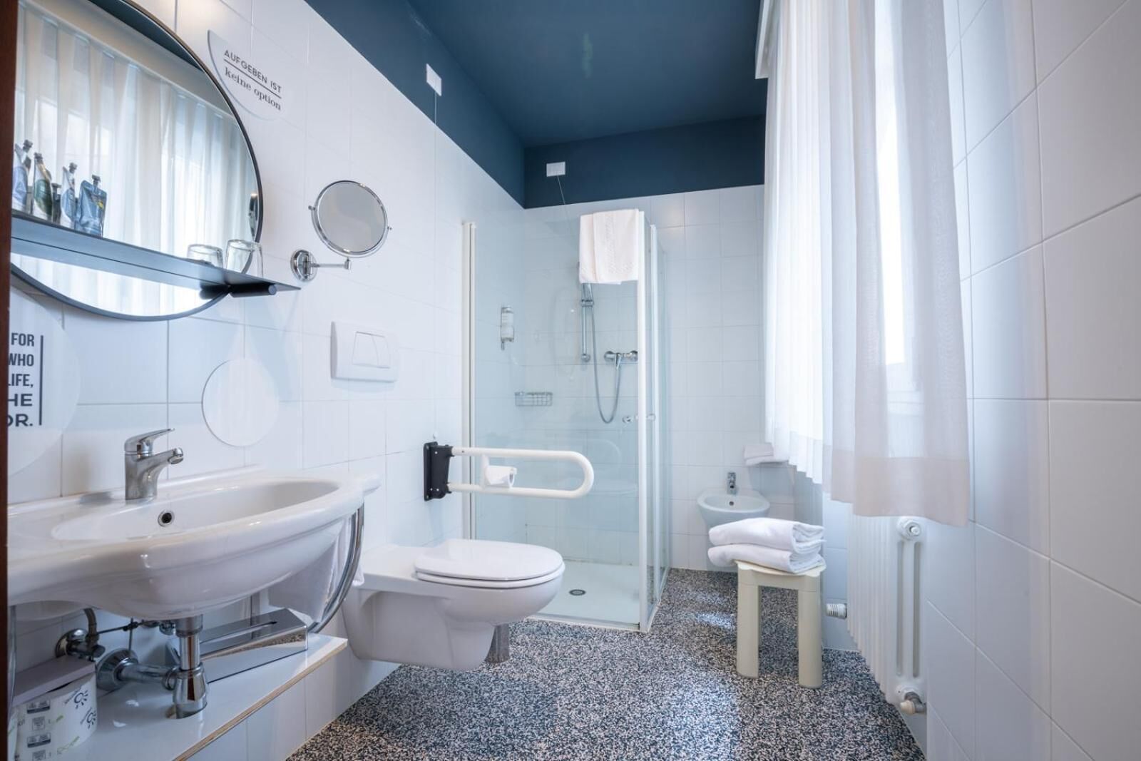 shower, free toiletries, hair dryer, bathrobes