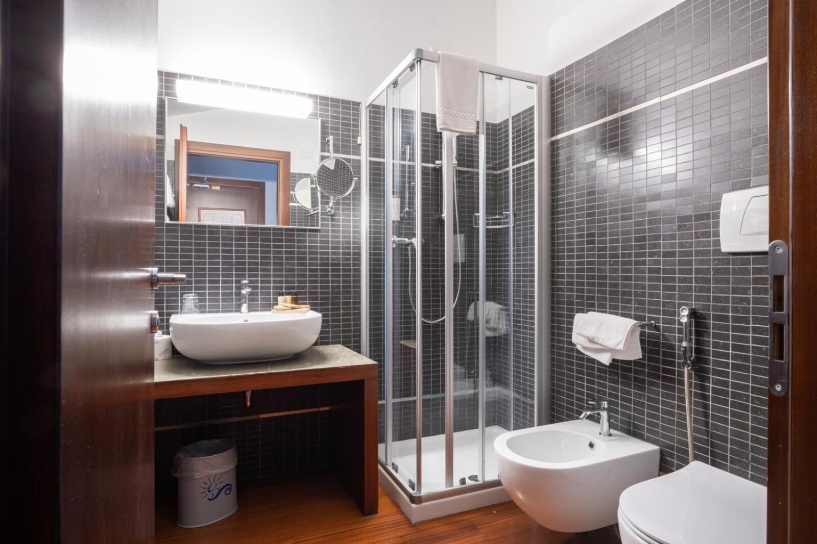 shower, free toiletries, hair dryer, bathrobes