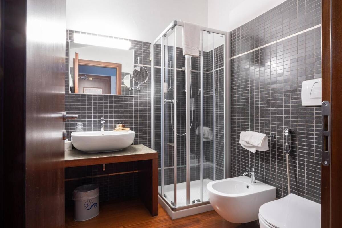 shower, free toiletries, hair dryer, bathrobes