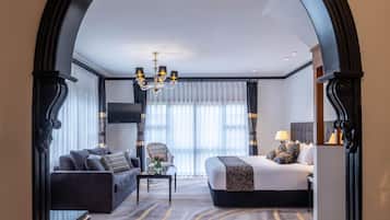Premium bedding, pillowtop beds, free minibar items, in-room safe