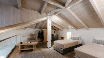 Apartemen Deluks, 2 kamar tidur, Bebas Asap Rokok | 1 kamar tidur, seprai premium, selimut bulu angsa, dan brankas