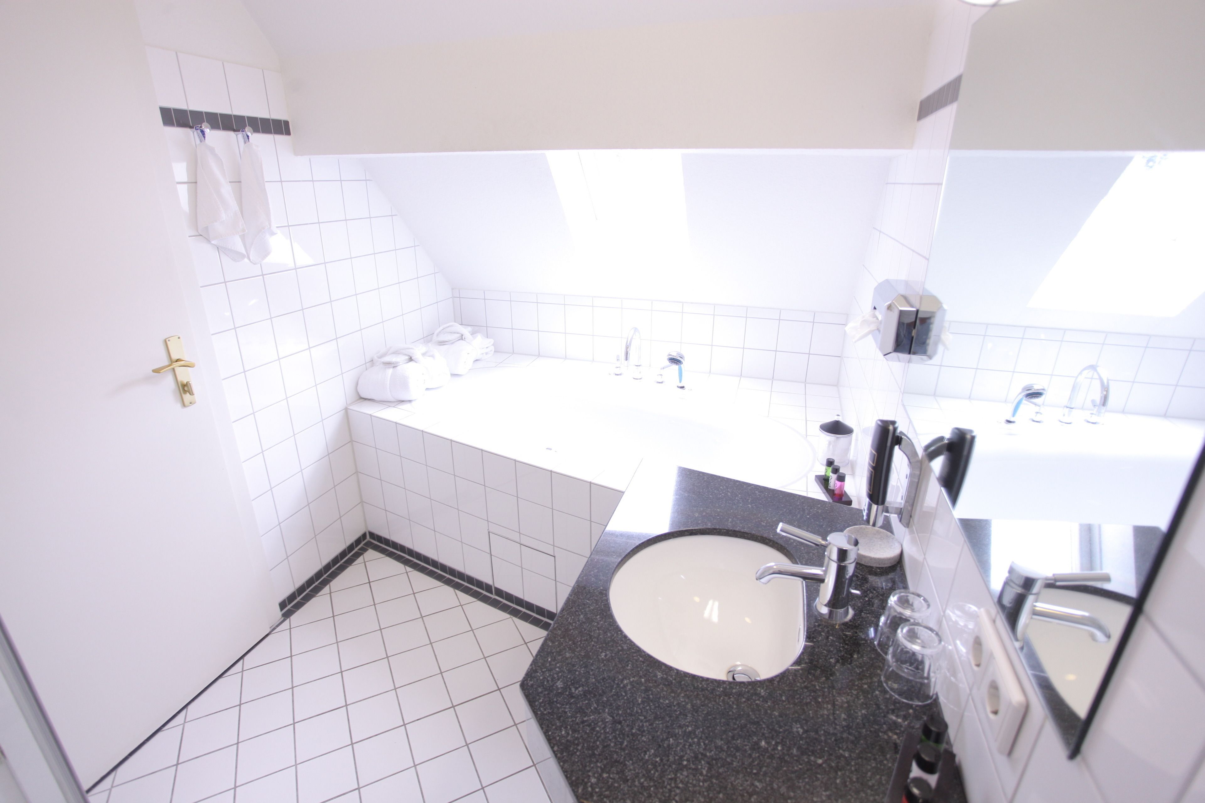 hair dryer, bathrobes, towels