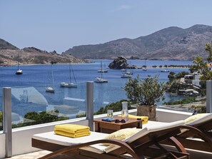 Petra Suite with Panoramic Sea View & Private Terrace | Minibar, in-room safe, individually decorated, free WiFi - The_Petra, Small Luxury Hotels of the World (Patmos)