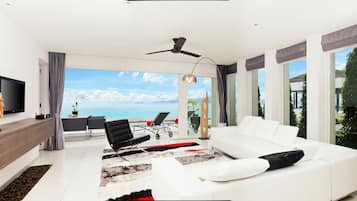 Seaview Elegance Suite Share Pool 2 Bedroom | Lençóis italianos Frette, roupas de cama premium, edredons de pluma