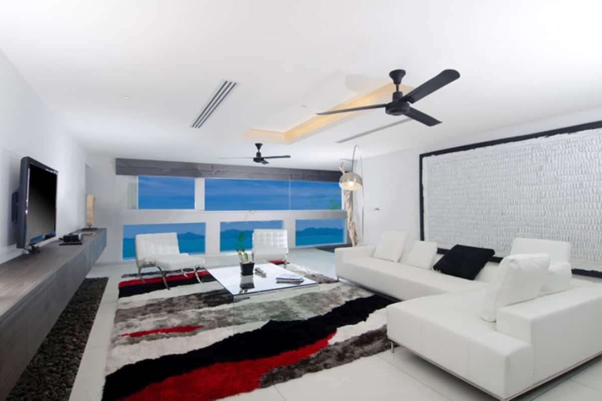 Sea View Luxury Penthouse Private Pool 3 Bedrooms | Living room | 42-inch LCD TV with satellite channels, TV, DVD player