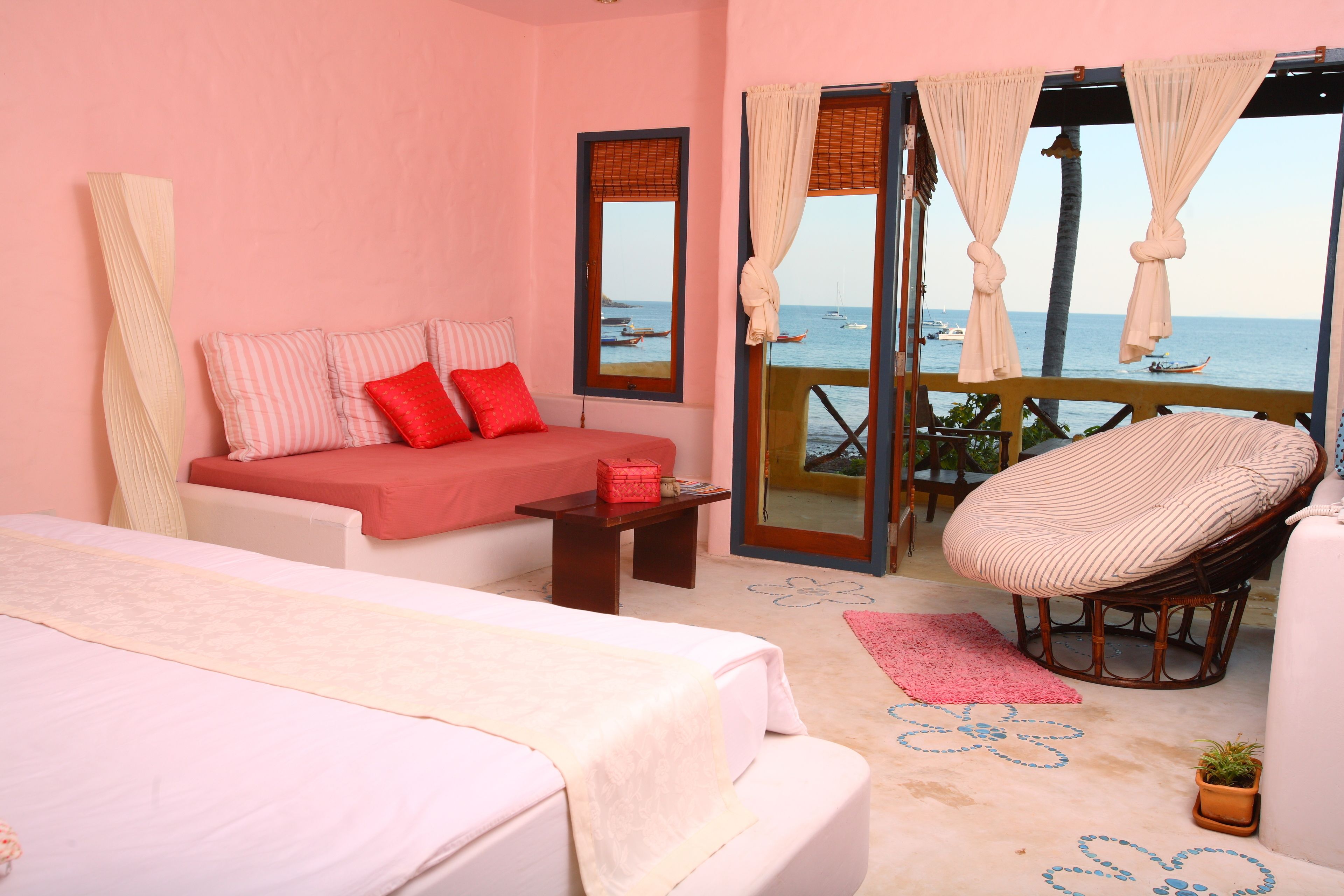 Utsikt mot strand/hav