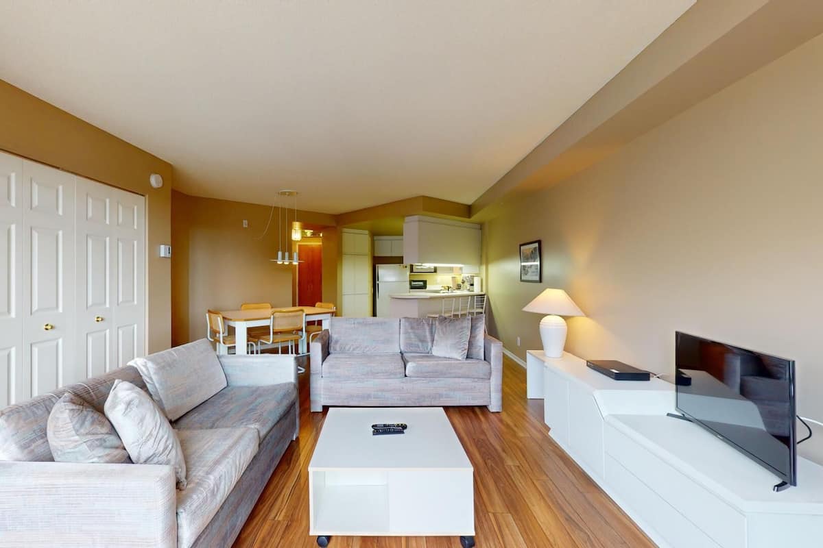 Basic Condo, 1 Bedroom (Ski-in/Ski-out) | Living area | 32-inch TV with cable channels
