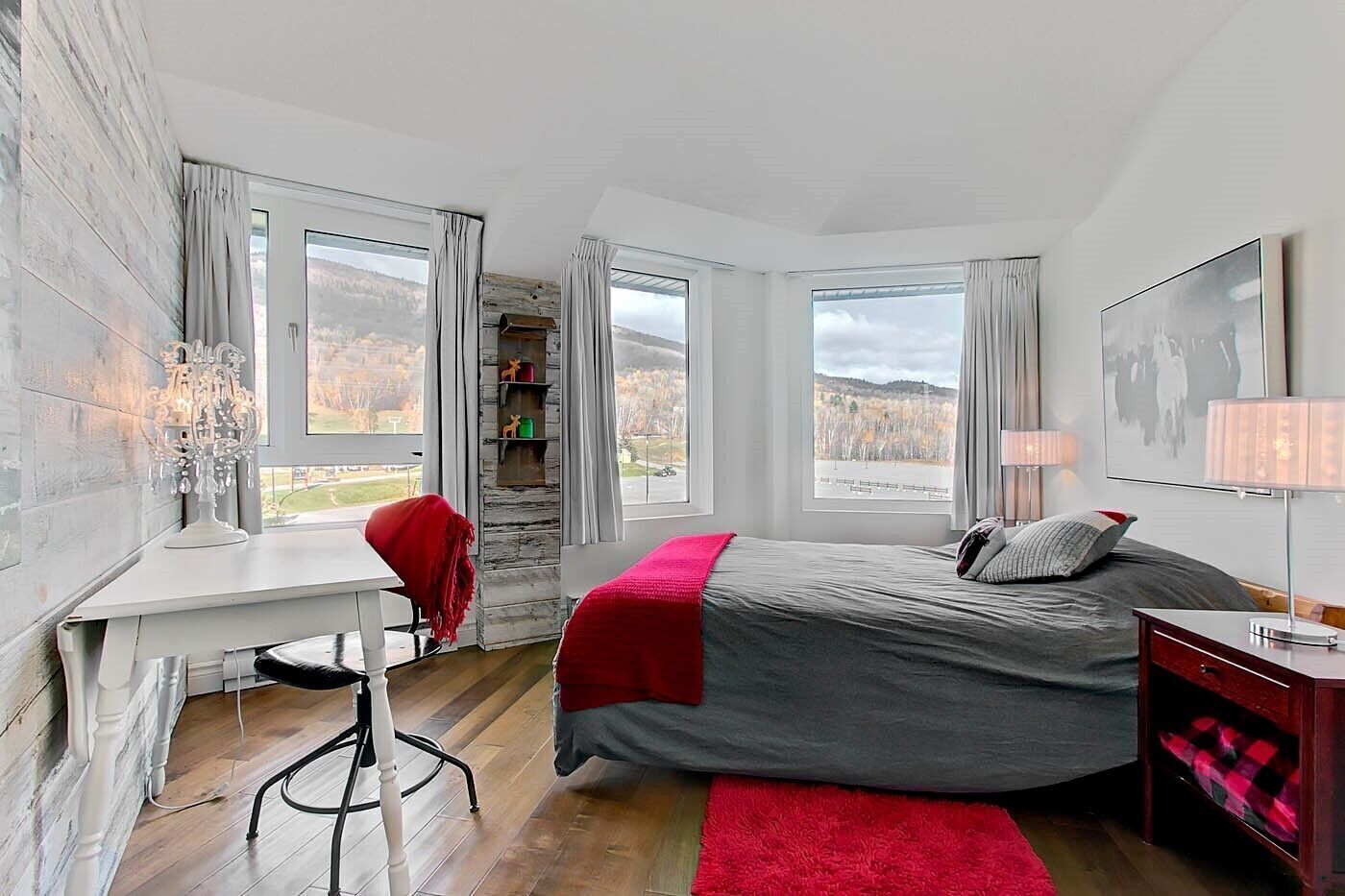 Hypo-allergenic bedding, blackout curtains, iron/ironing board