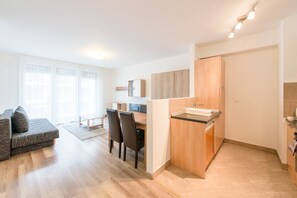 60-cm TV with cable channels, DVD player