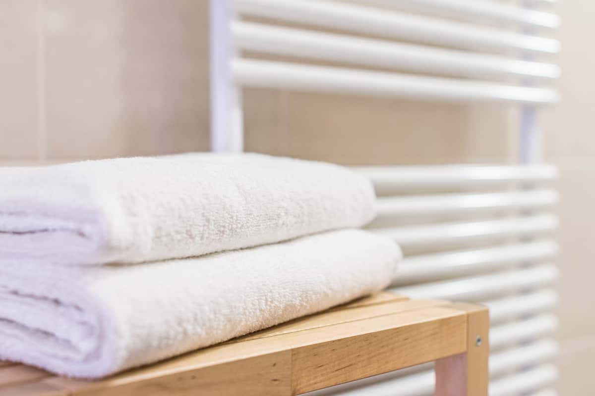 Bañera, secador de pelo, toallas