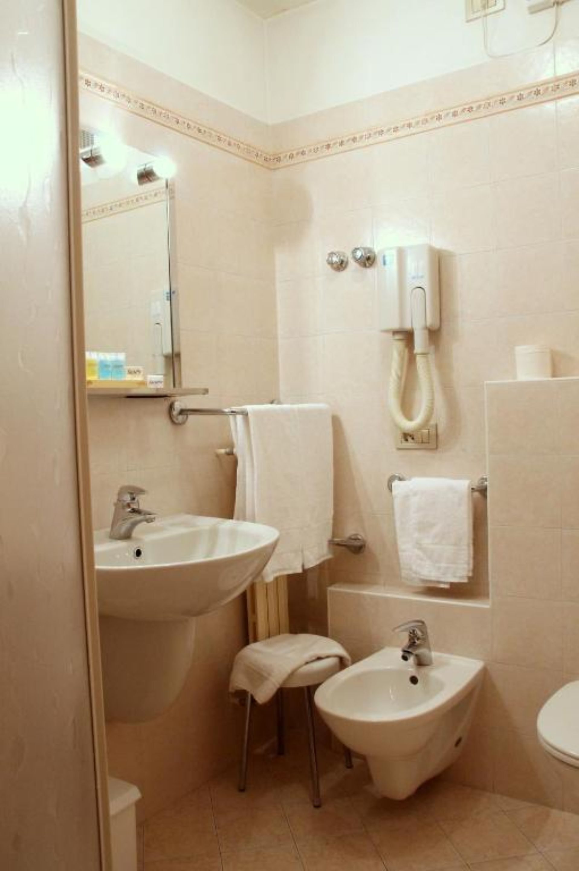 superior triple room (free access wellness centre) | bathroom | shower, eco-friendly toiletries, hair dryer, bathrobes