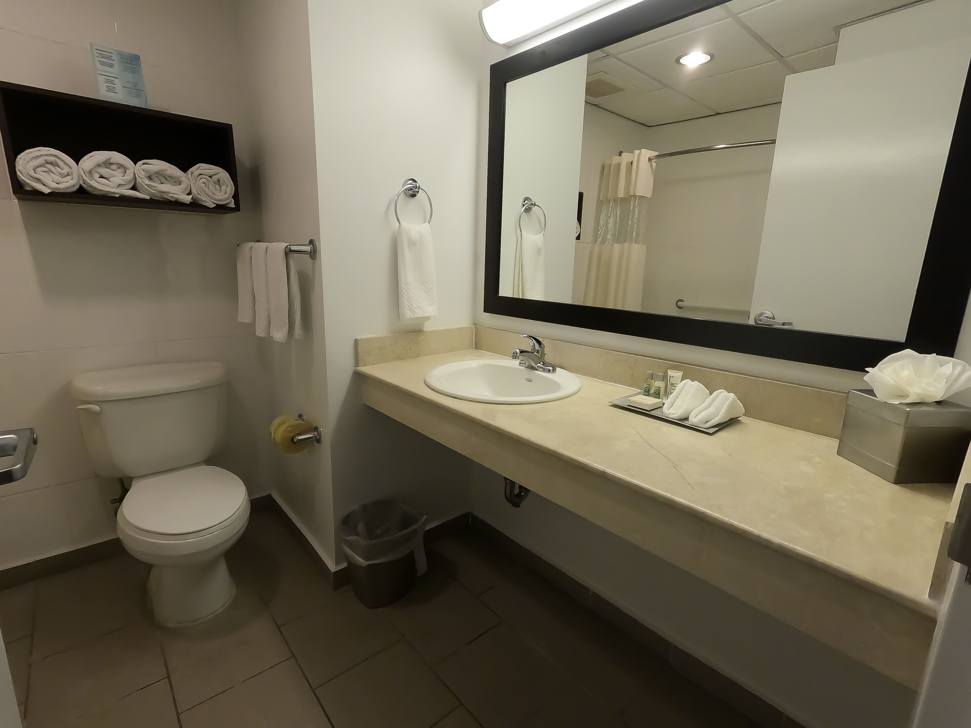 deluxe double room | bathroom | shower, rainfall showerhead, free toiletries, hair dryer