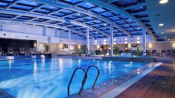 Indoor pool, open 6:00 AM to 11:00 PM, sun loungers