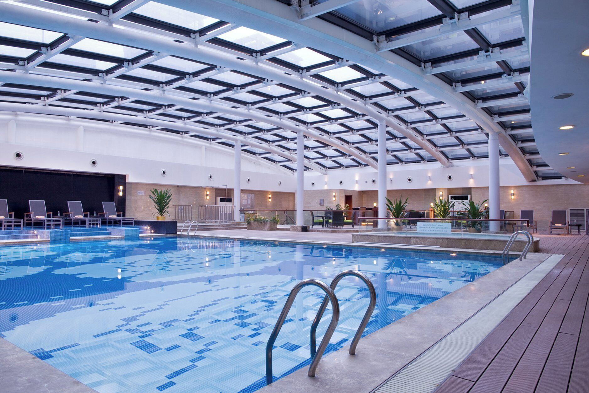 Indoor pool, open 6:00 AM to 11:00 PM, sun loungers