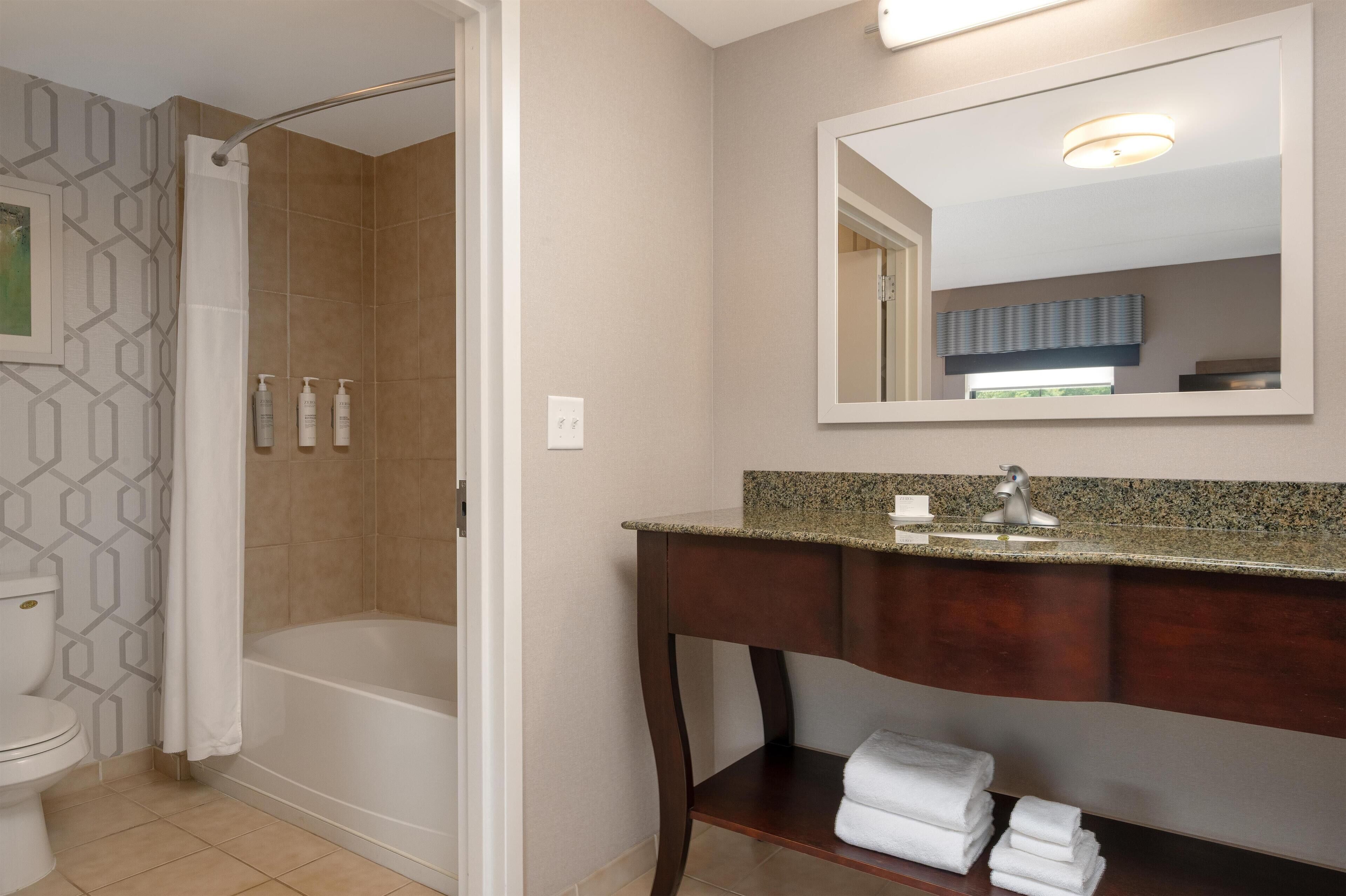 king studio sofabed | bathroom | free toiletries, hair dryer, towels