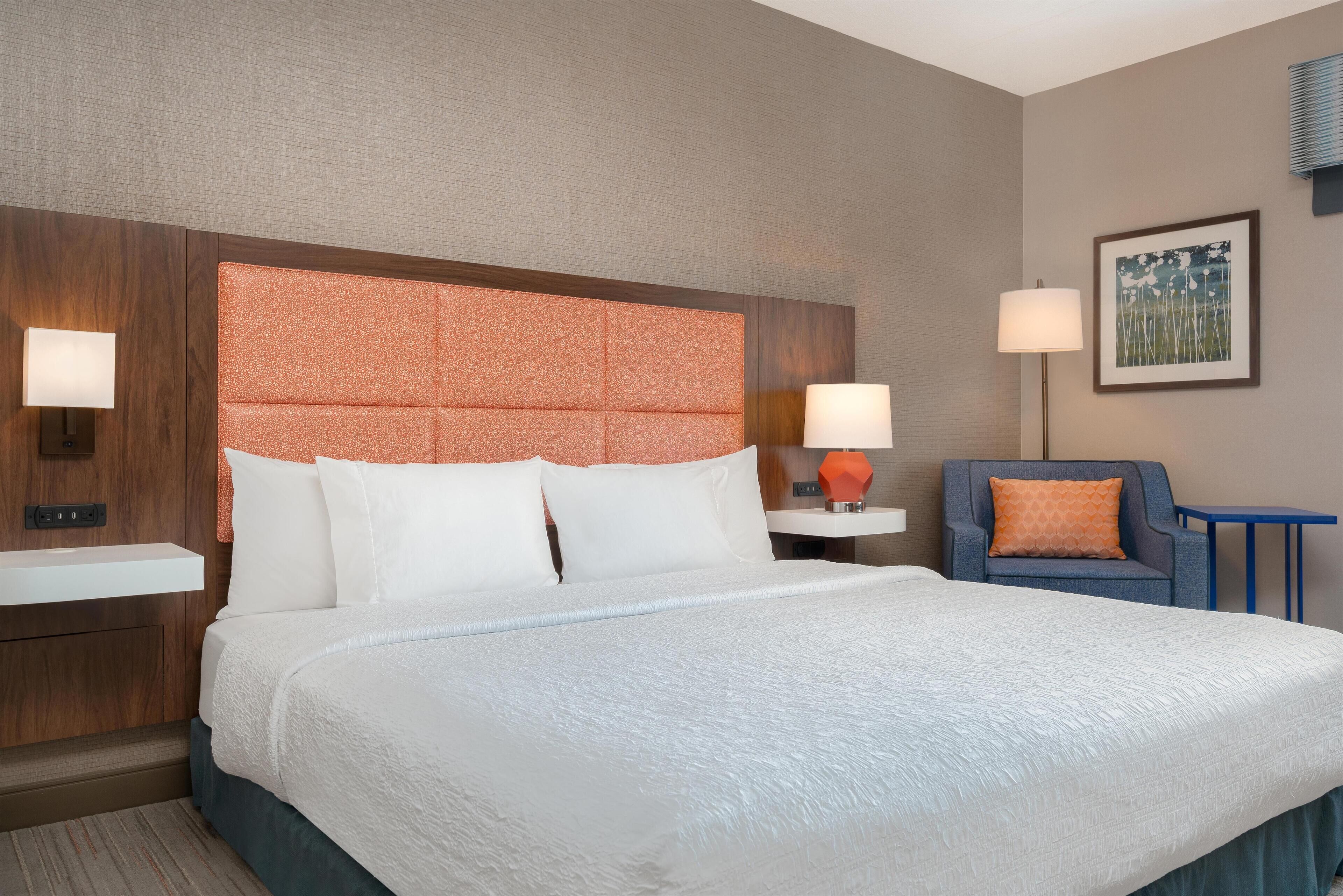 one king bed, non-smoking, roll in shower | premium bedding, desk, laptop workspace, blackout curtains