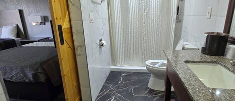 Free toiletries, hair dryer, towels