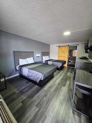 Premium bedding, desk, soundproofing, iron/ironing board