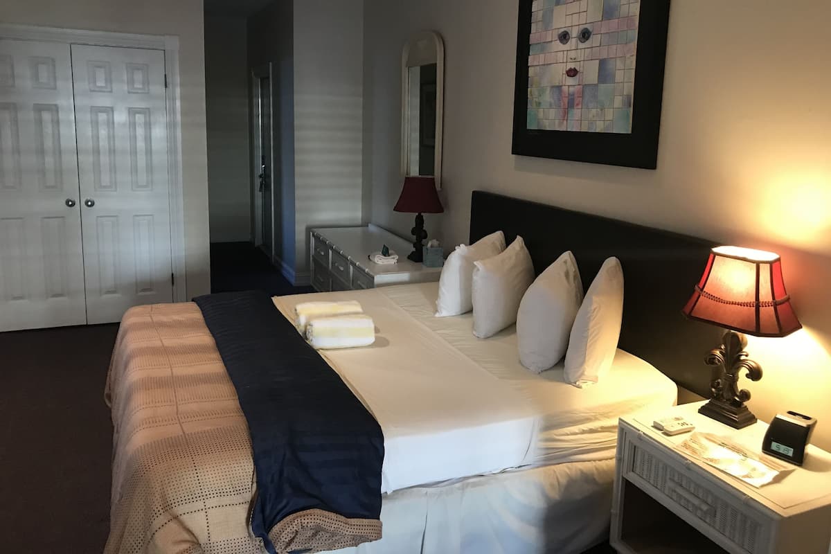Deluxe loft, keuken (MEN ONLY Large Balcony) | Een kluis op de kamer, een strijkplank/strijkijzer, gratis wifi