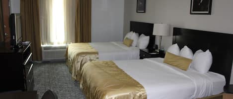 Hypo-allergenic bedding, in-room safe, desk, iron/ironing board