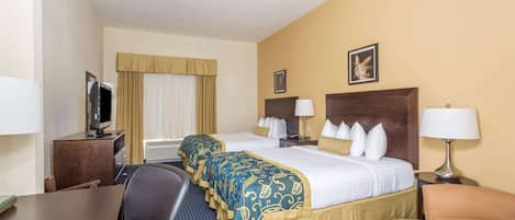 Hypo-allergenic bedding, in-room safe, desk, iron/ironing board