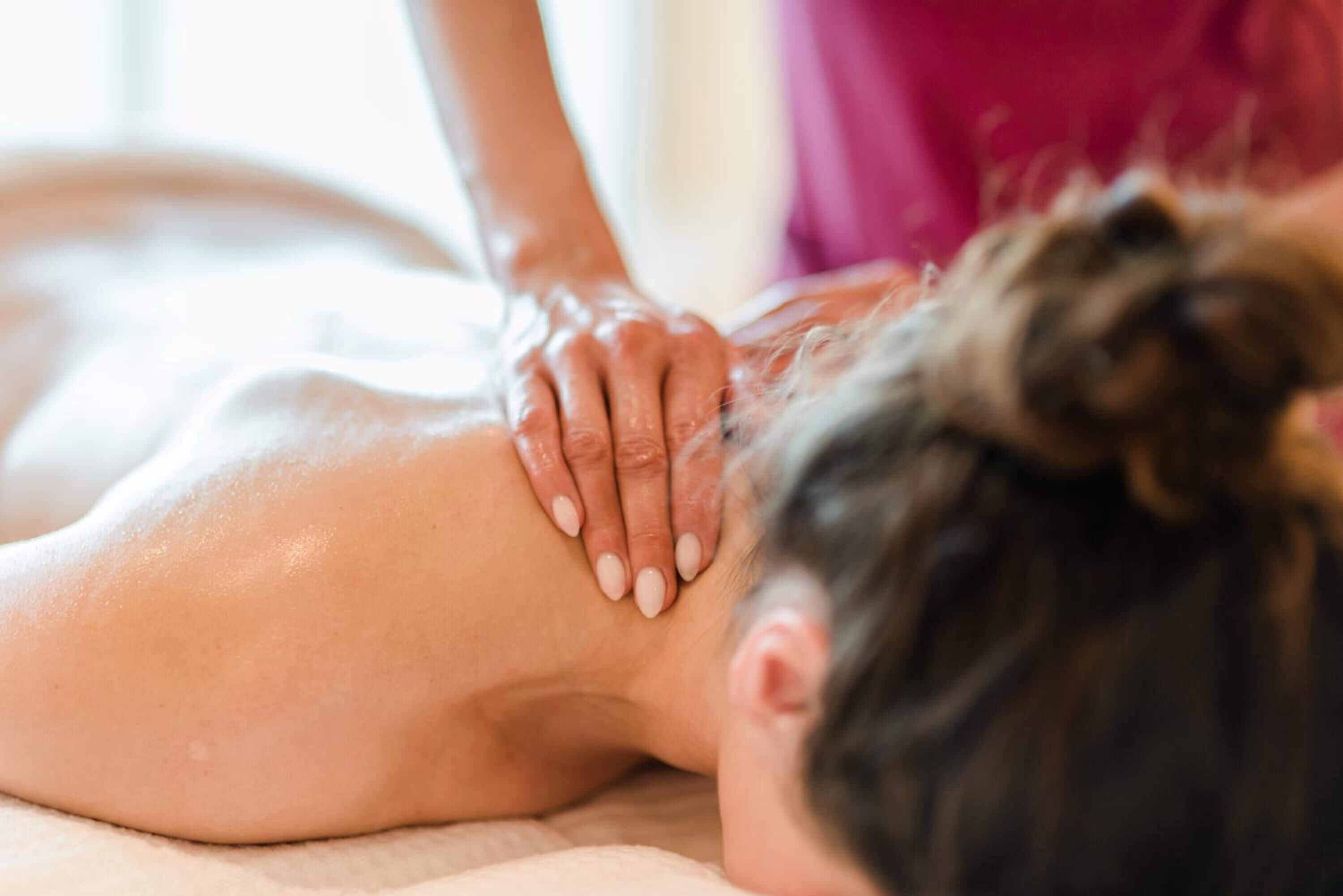 A massage therapy session in progress.