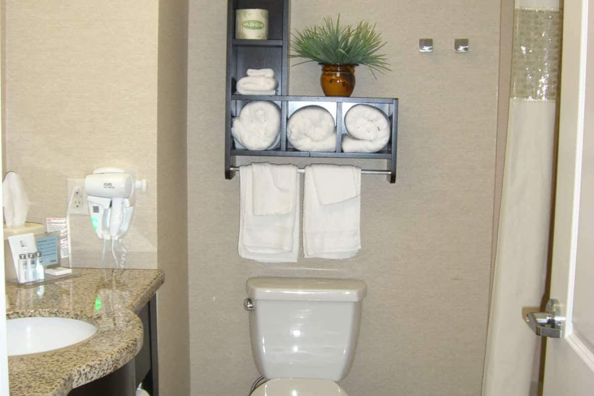 hair dryer, dressing gowns, towels