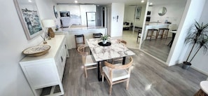 Standard Apartment, 2 Bedrooms, Non Smoking, Kitchen (Ocean View - Lift) | Living area | 1-cm flat-screen TV with cable channels, TV - Eden By The Bay (Scarness)