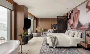 Suite, 1 kingsize bed, uitzicht op haven | Luxe beddengoed, een kluis op de kamer, een bureau
