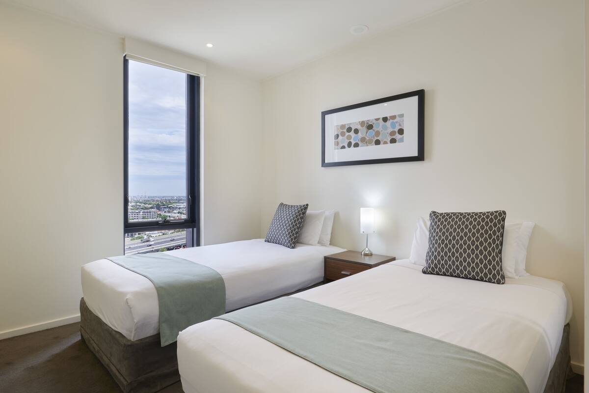 Minibar, desk, blackout drapes, iron/ironing board