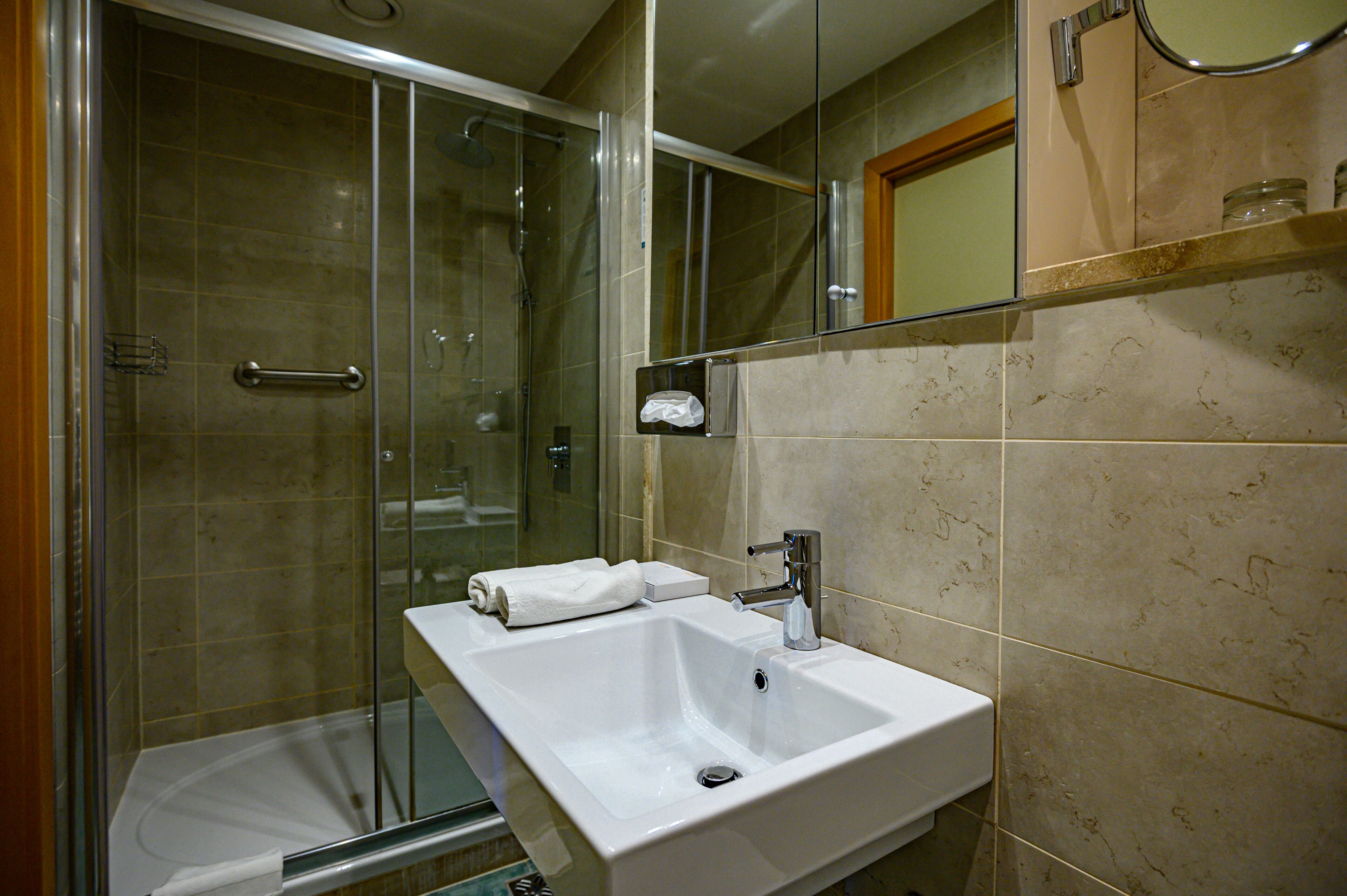 free toiletries, hair dryer, bathrobes, towels