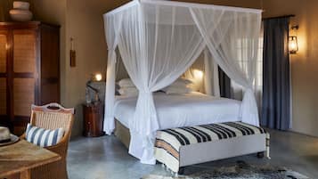 Luxury Bush Bungalow | Egyptian cotton sheets, down comforters, in-room safe