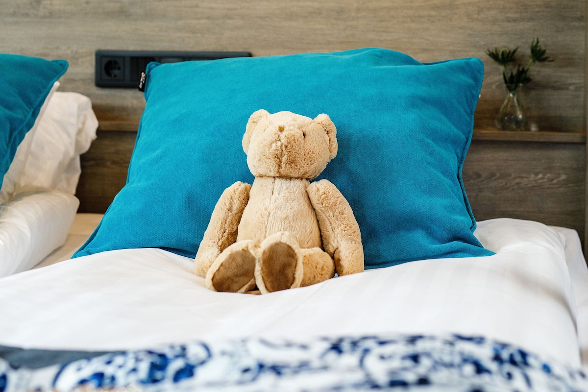 1 bedroom, desk, blackout curtains, iron/ironing board