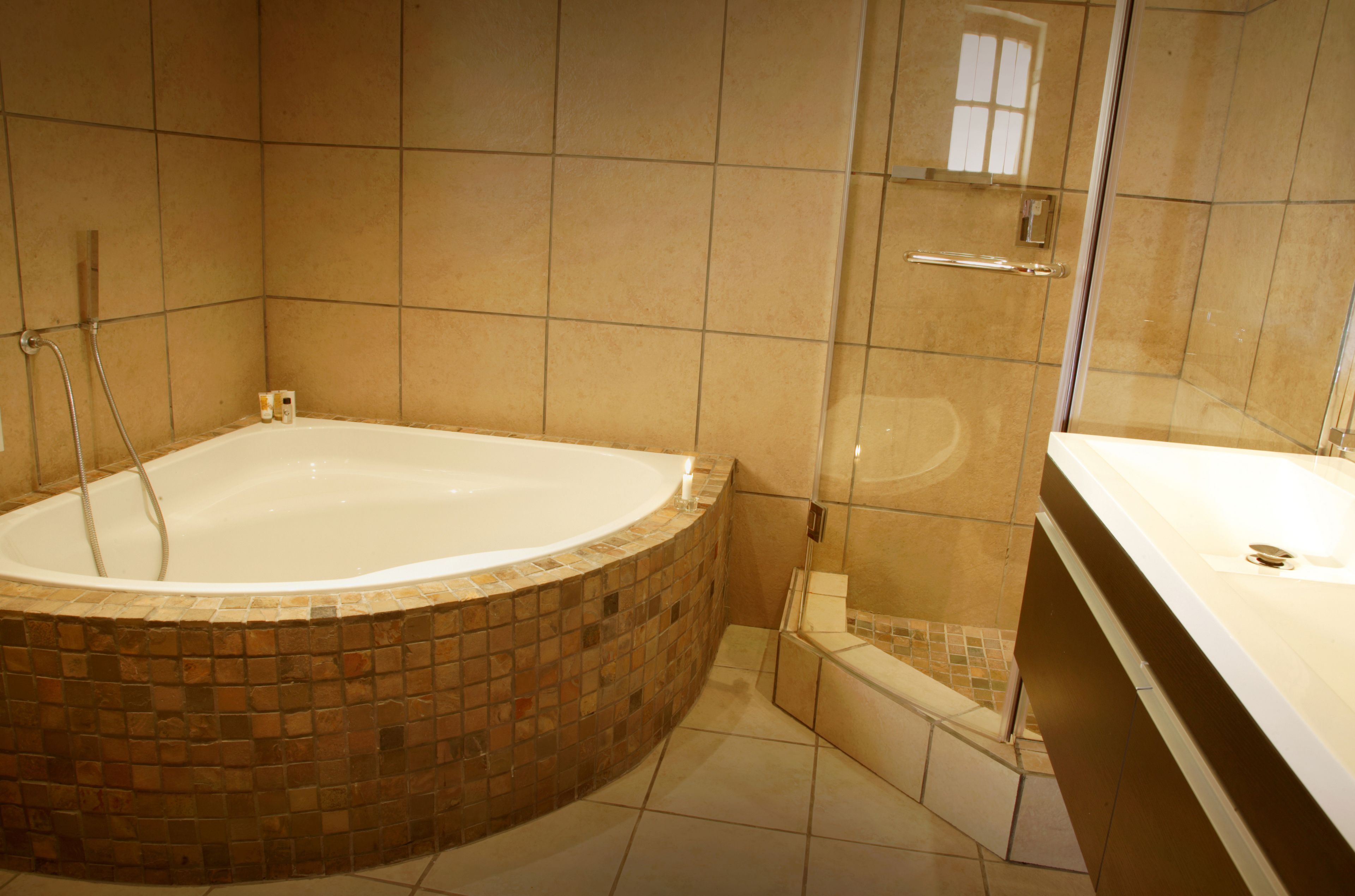 tower room | bathroom | separate bathtub and shower, deep-soaking bathtub, free toiletries
