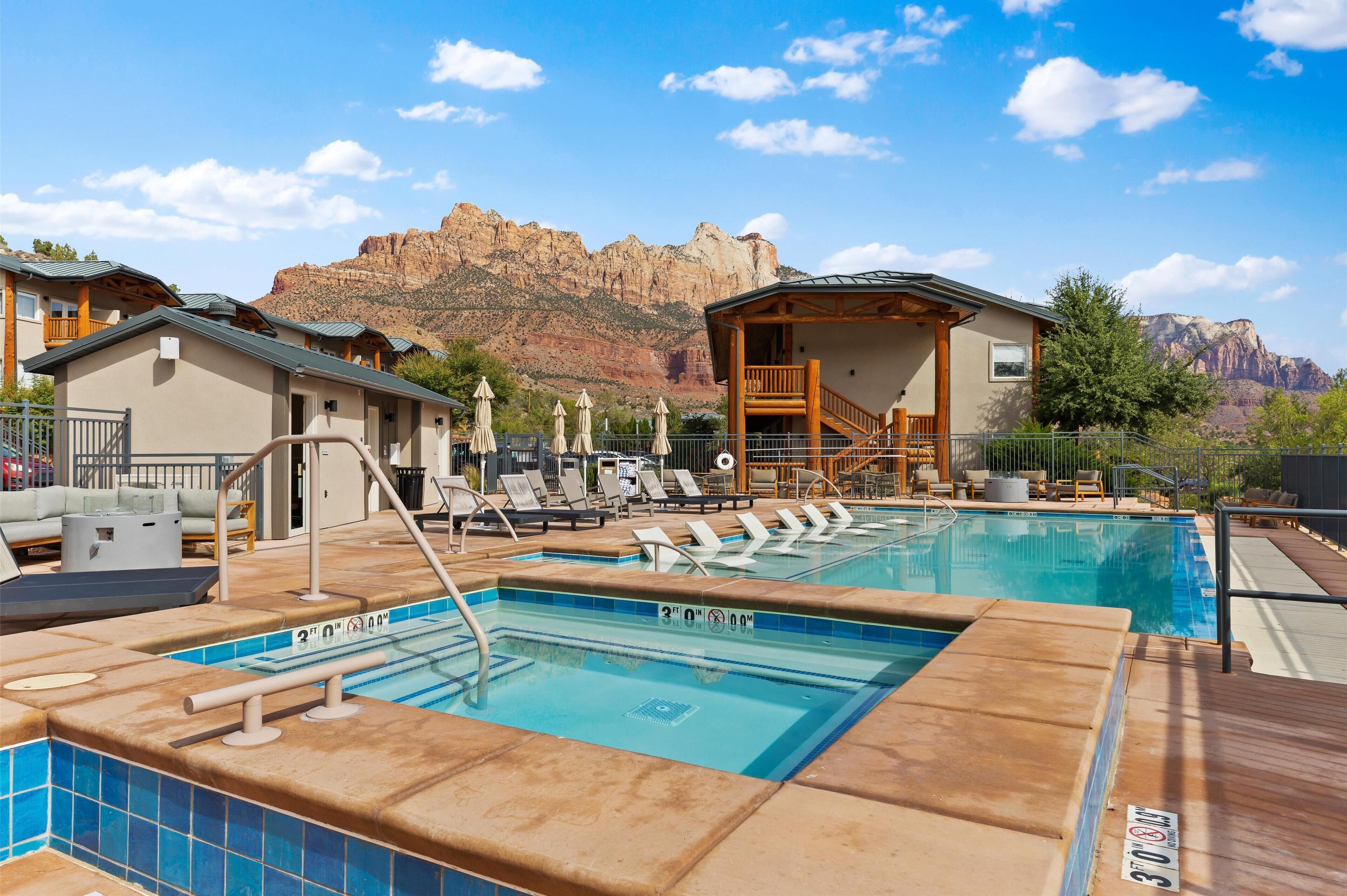 Outdoor pool, open 8:00 AM to 10:00 PM, pool umbrellas, sun loungers