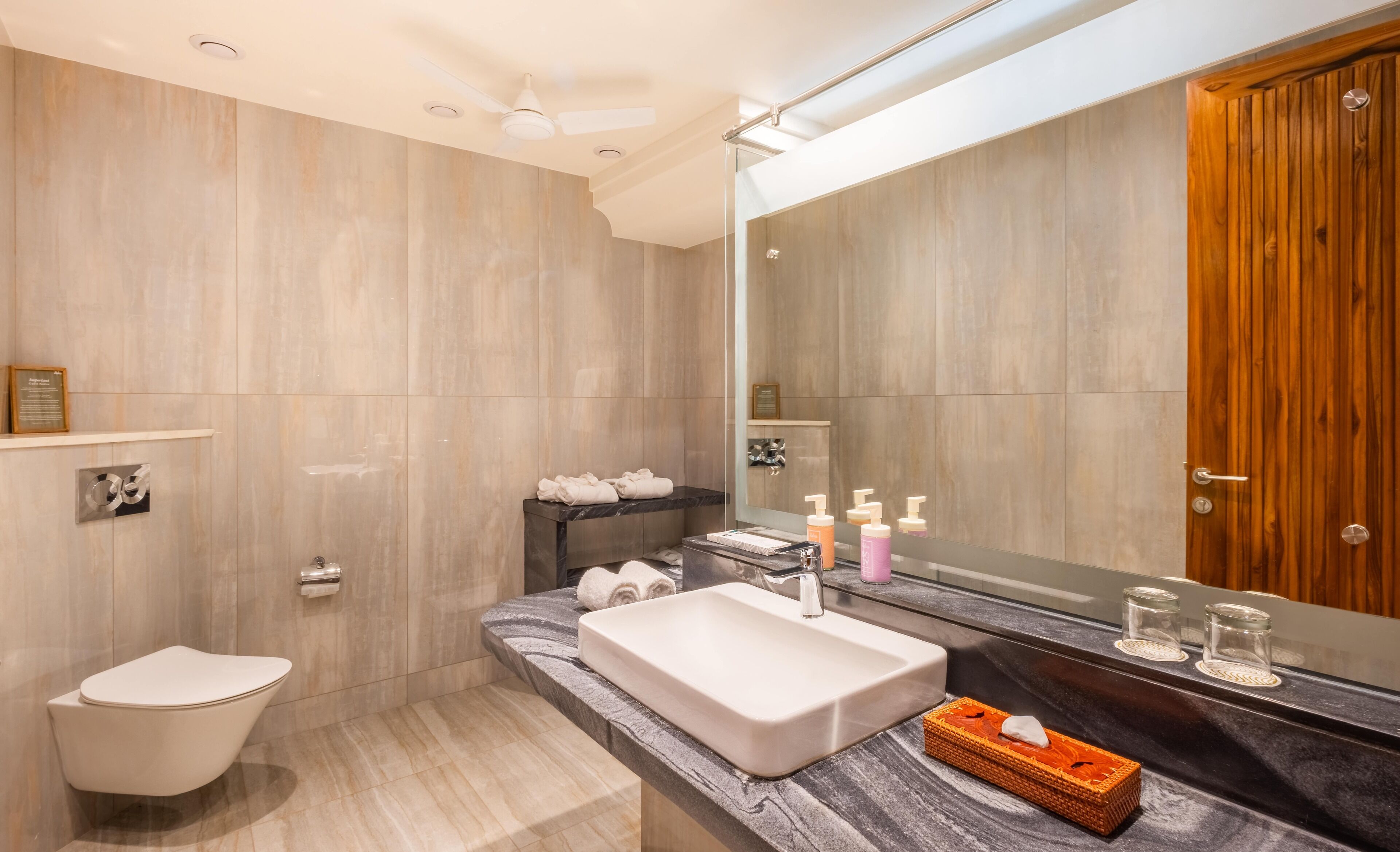 two bedroom villa with plunge pool | bathroom | shower, rainfall showerhead, free toiletries, hair dryer