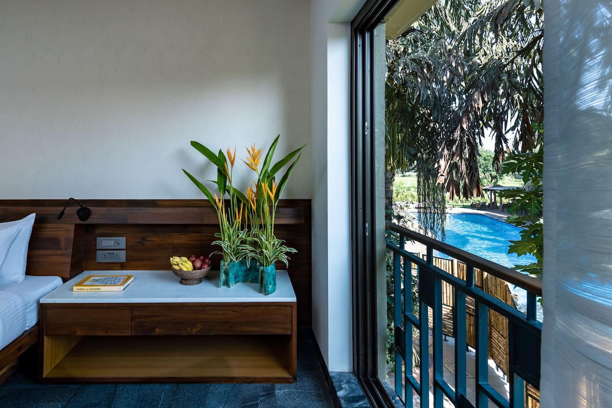 superior double room, pool view | 1 bedroom, premium bedding, minibar, in-room safe