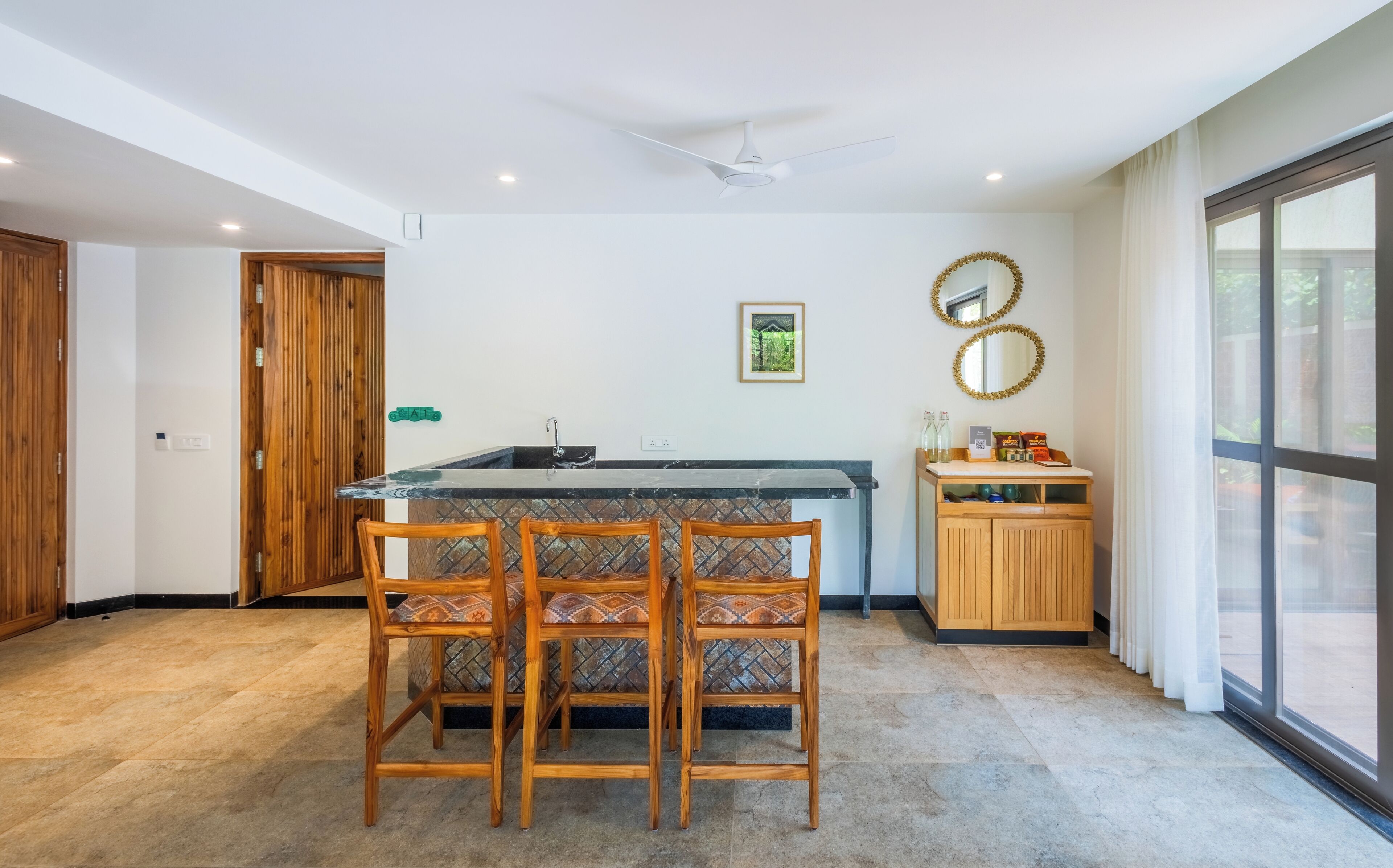 two bedroom villa with plunge pool | living area | 39-inch flat-screen tv with satellite channels, tv