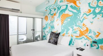 Unique Art Room | 1 bedroom, pillowtop beds, in-room safe, individually decorated