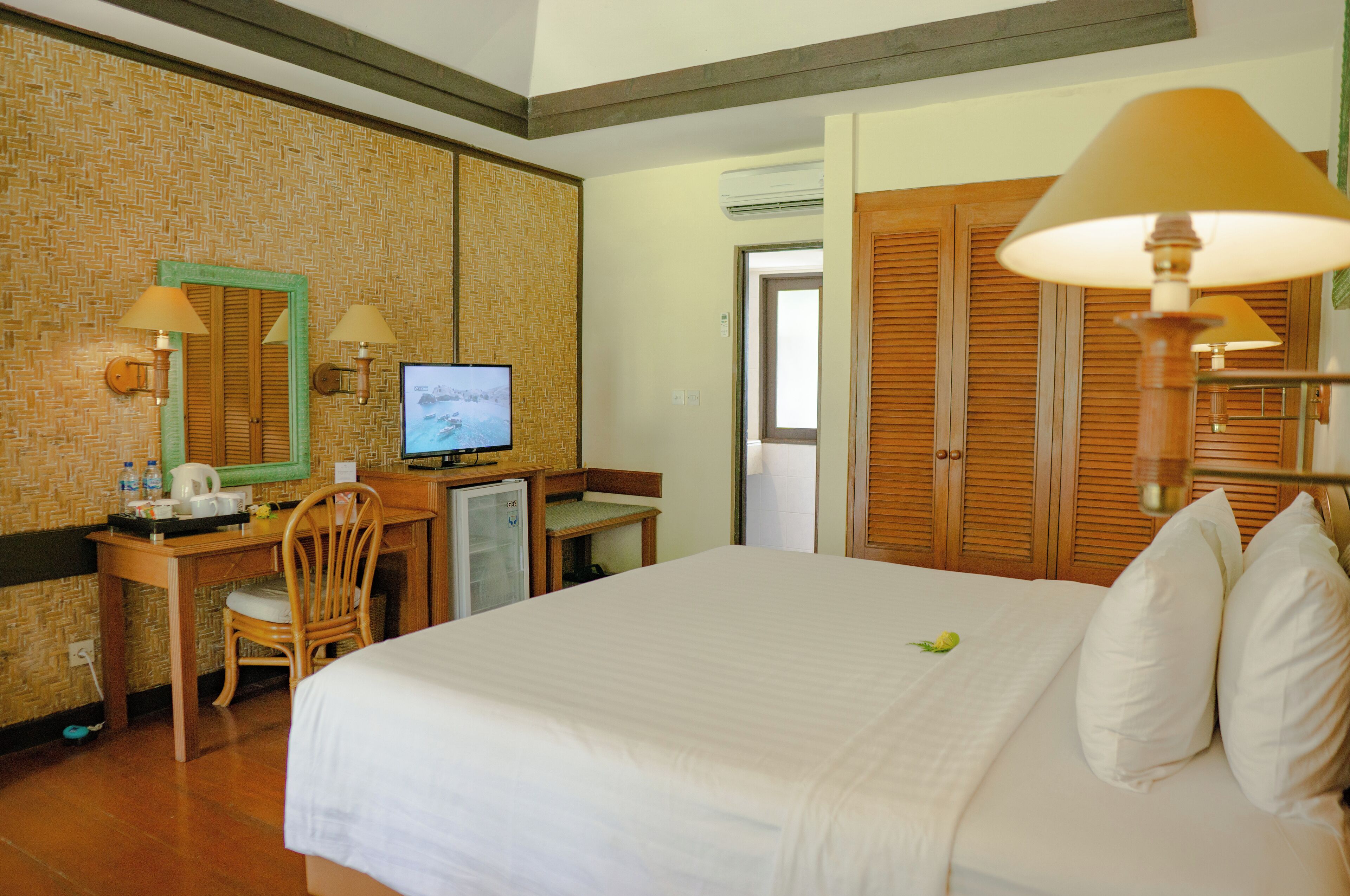 平房, 海景 | 高档床上用品、迷你吧、客房内保险箱、办公桌