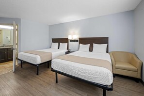 Room, 2 Queen Beds, Non Smoking, Kitchen | Desk, iron/ironing board, free WiFi, bed sheets