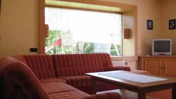 80-cm TV with satellite channels, DVD player