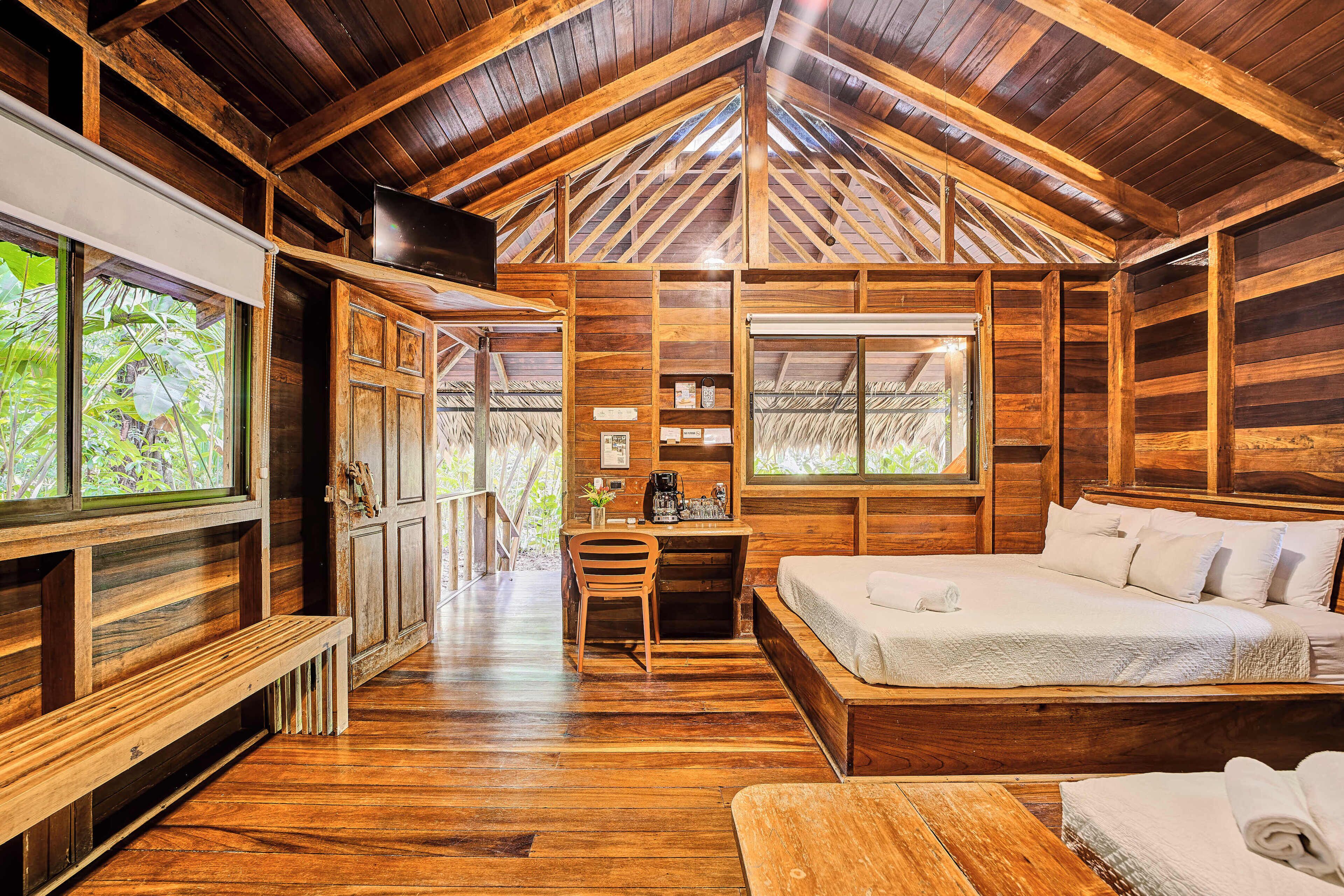 Family Bungalow, 2 Double Beds, Garden View | Egyptian cotton sheets, premium bedding, pillow-top beds, in-room safe