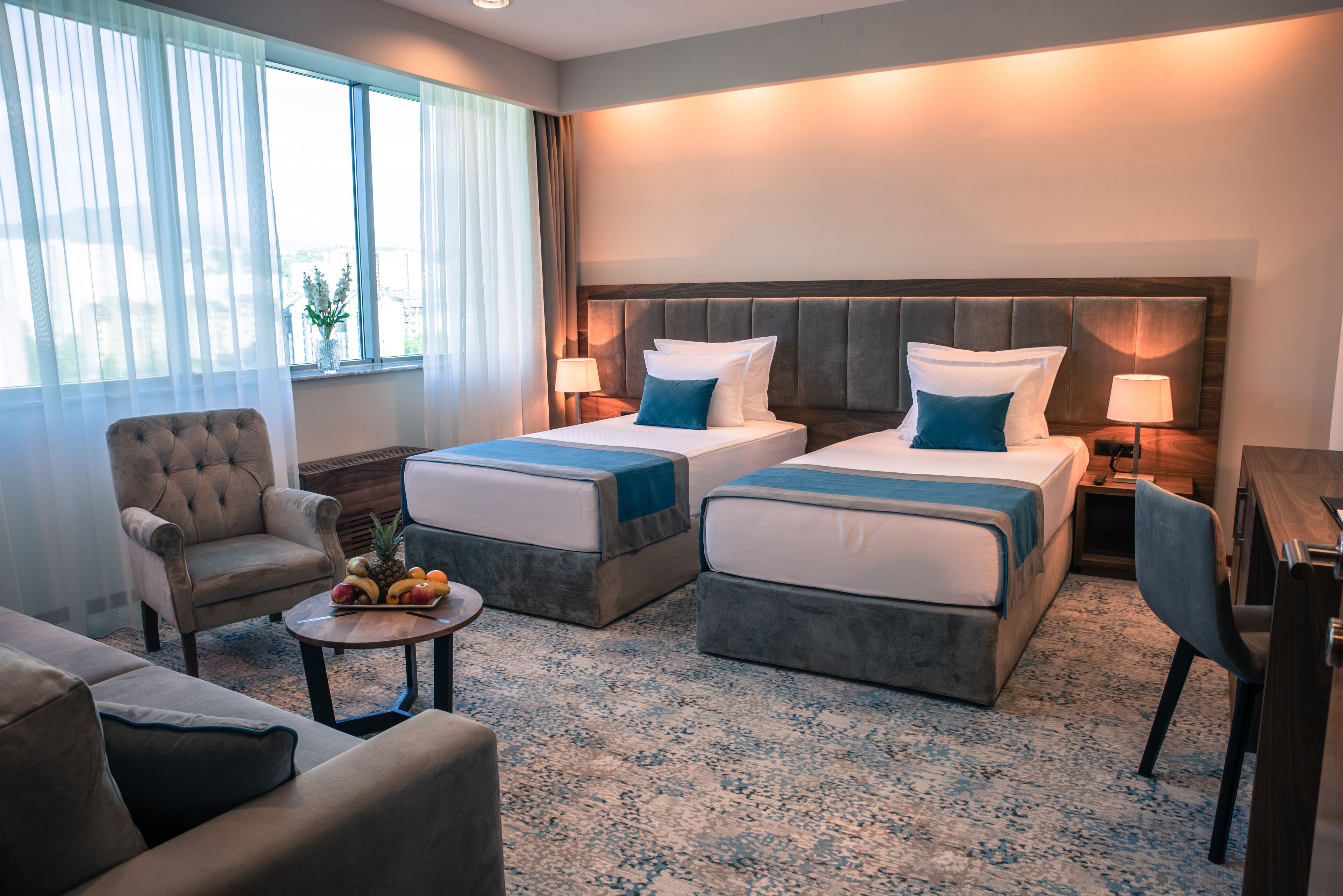 deluxe twin room | select comfort beds, minibar, in-room safe, desk