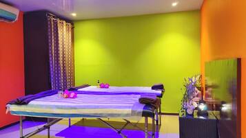 Body treatments, aromatherapy, body wraps, body scrubs, reflexology