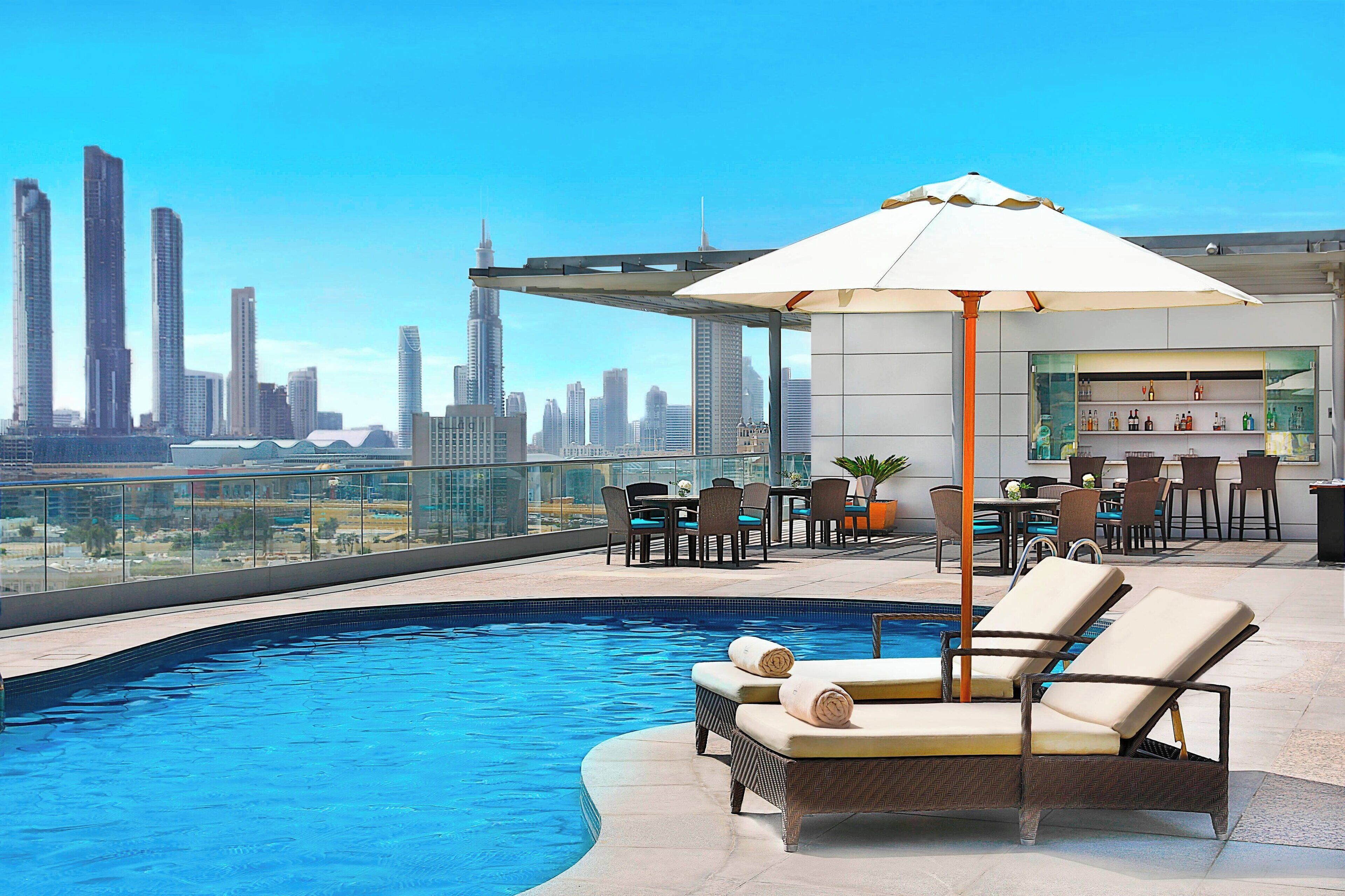 indoor pool, outdoor pool, pool loungers